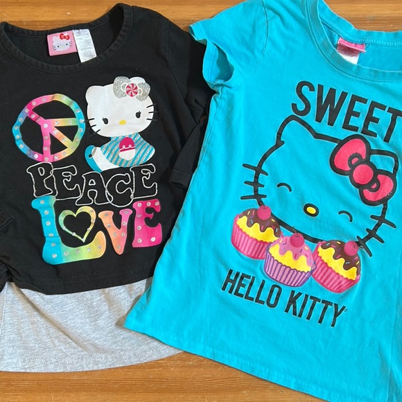 Lot of 2 Hello Kitty T Shirts Sz L 10-12 - Picture 1 of 7
